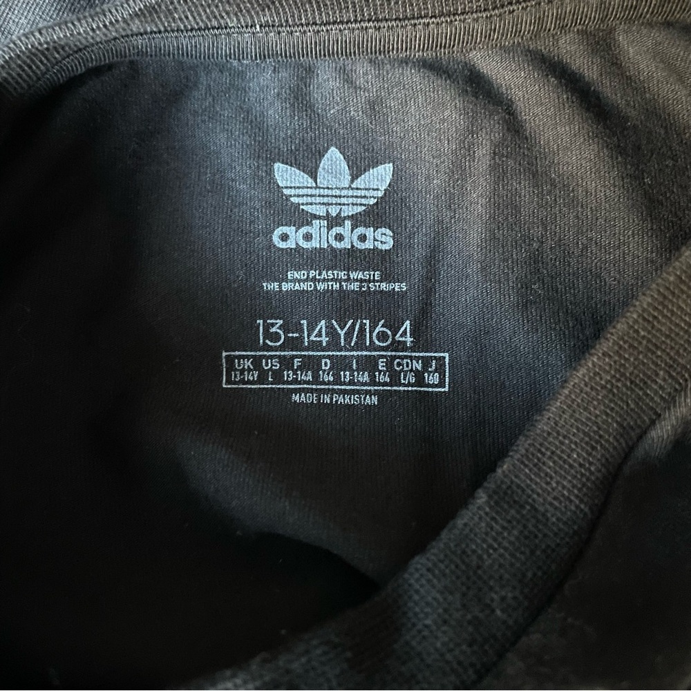 Adidas black short sleeve logo dress Girl 13-14Y - Picture 10 of 10